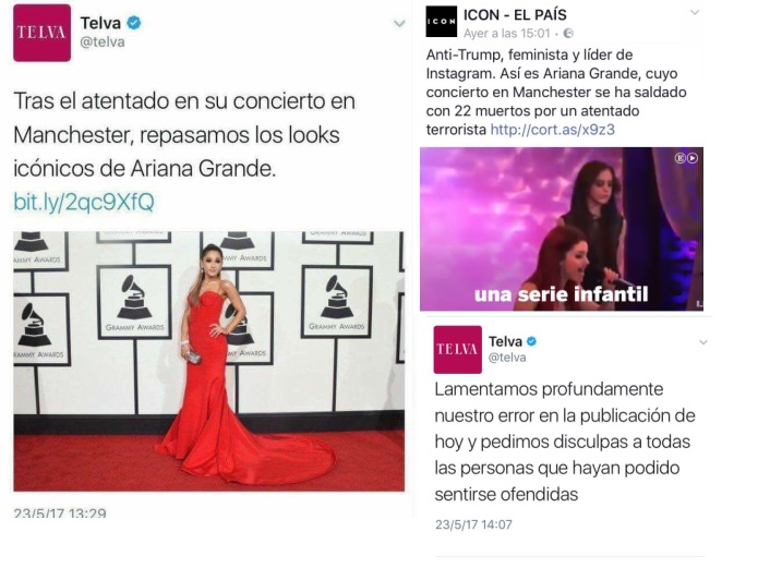 Algunos medios metieron la pata al usar el atentado de Manchester en el concierto de Ariana Grande como percha para colar su contenido, mostrando poca sensibilidad con las víctimas. 