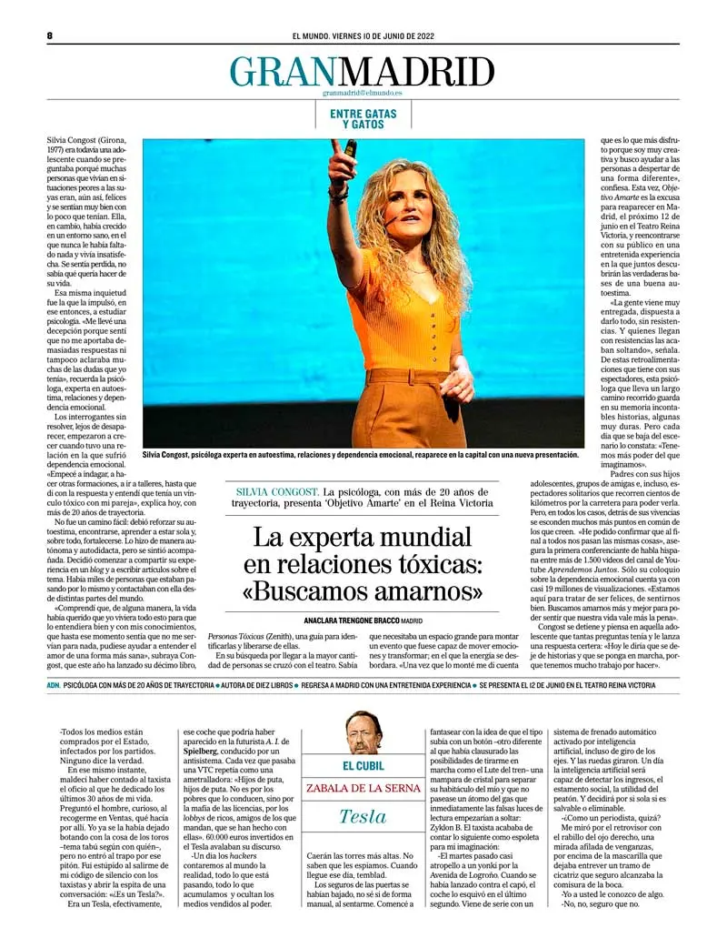 Recorte de prensa: El Mundo, 10 de junio de 2022